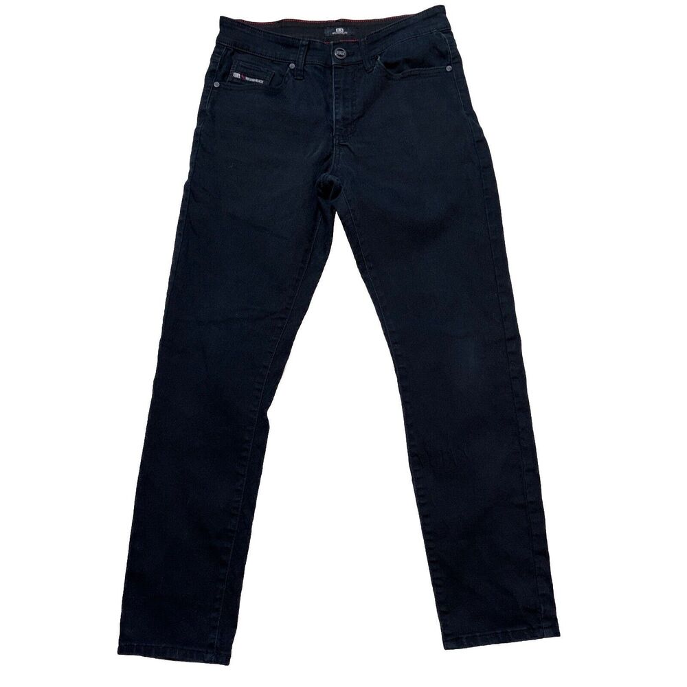 Benjamin Black Designer Mens Black Denim Jeans 30X30 Stretch Preppy College Fall